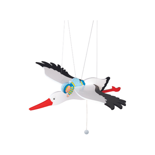 Stork baby mobile