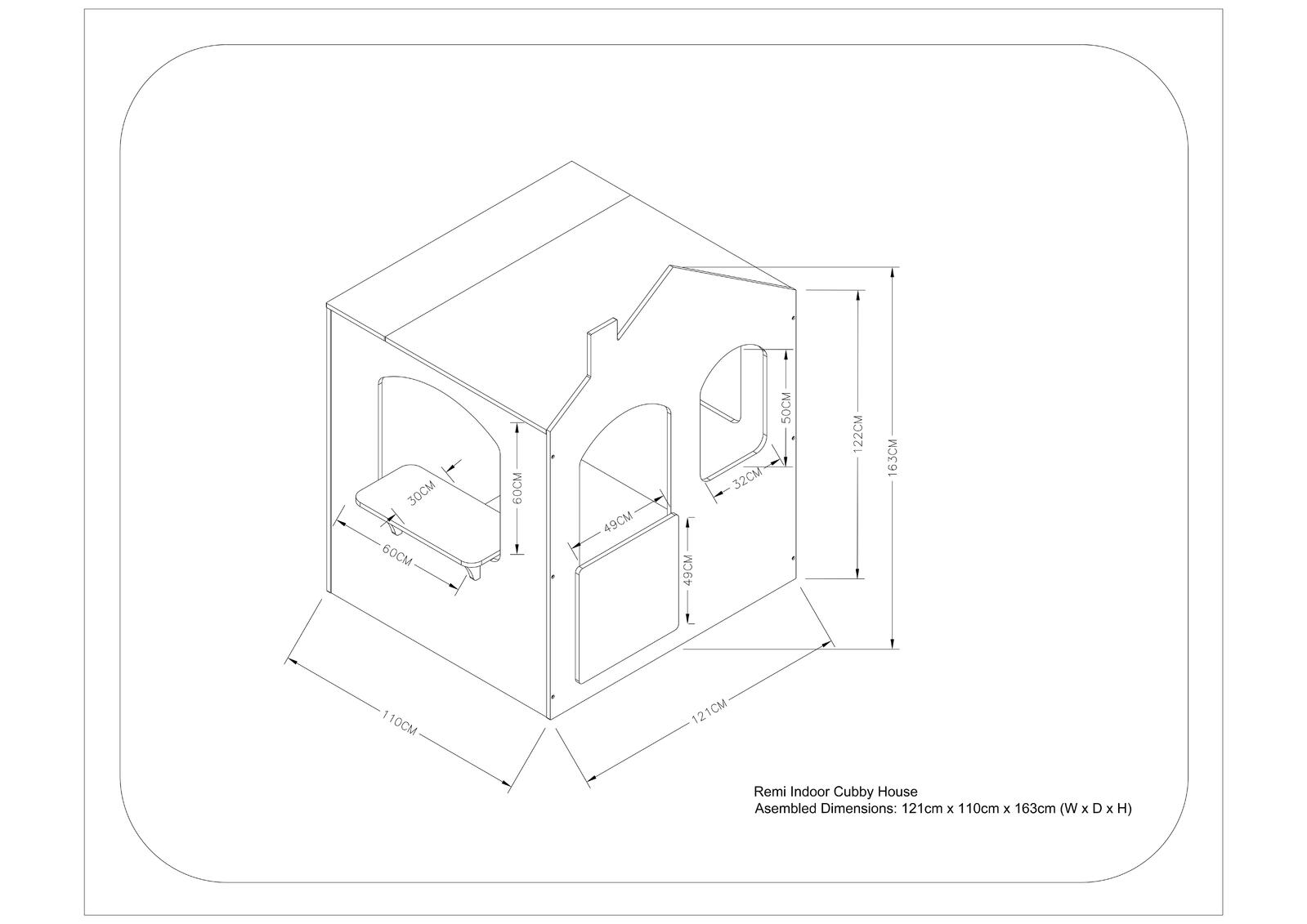 Remi Indoor Cubby House - Hide & Seek Kids - Remi - Indoor - Cubby - Grey