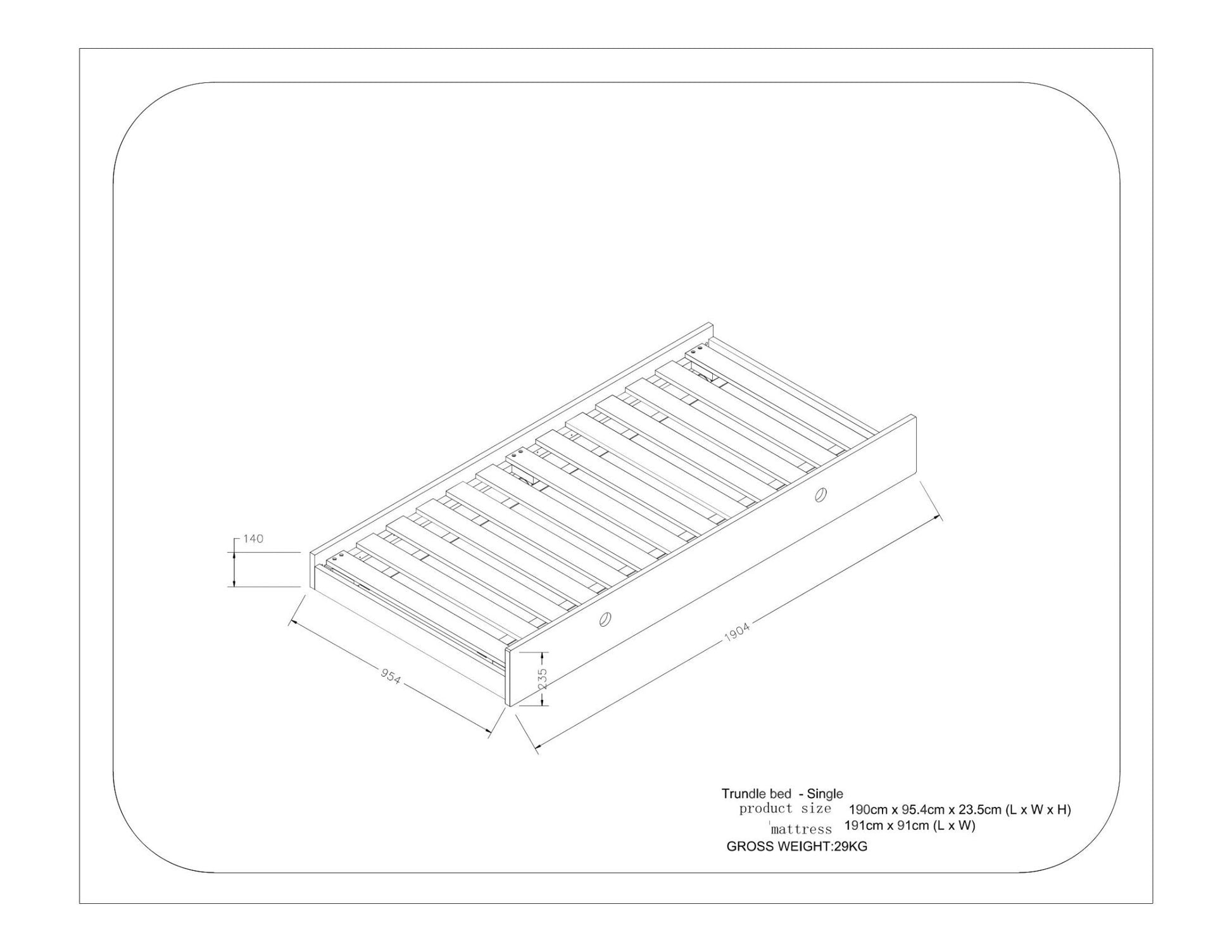 Trundle Bed Add - on - Hide & Seek Kids - Trundle_SNG_Natural