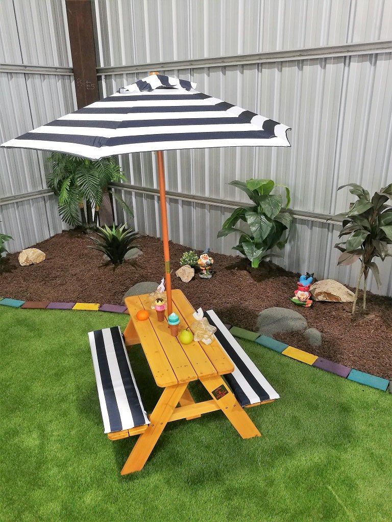 Picnic Table - Umbrella & Cushions - Hide & Seek Kids - Picnic_Table_Navy