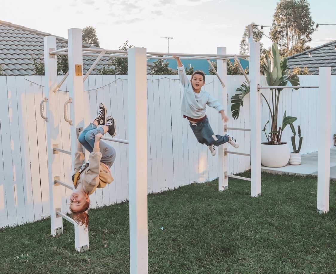 Hide and Seek Kids monkey bars playground equipment for outdoor active play and climbing activities in Australian backyards