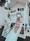 Marlie cubby house bundle - wooden outdoor playhouse for kids with complete setup and accessories