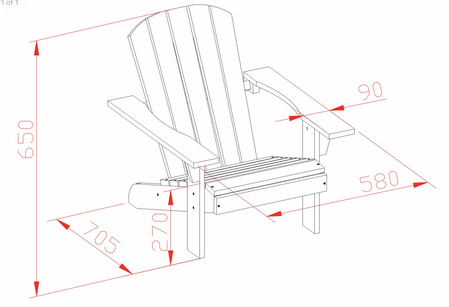 Kids Adirondack Chair - Natural Stain