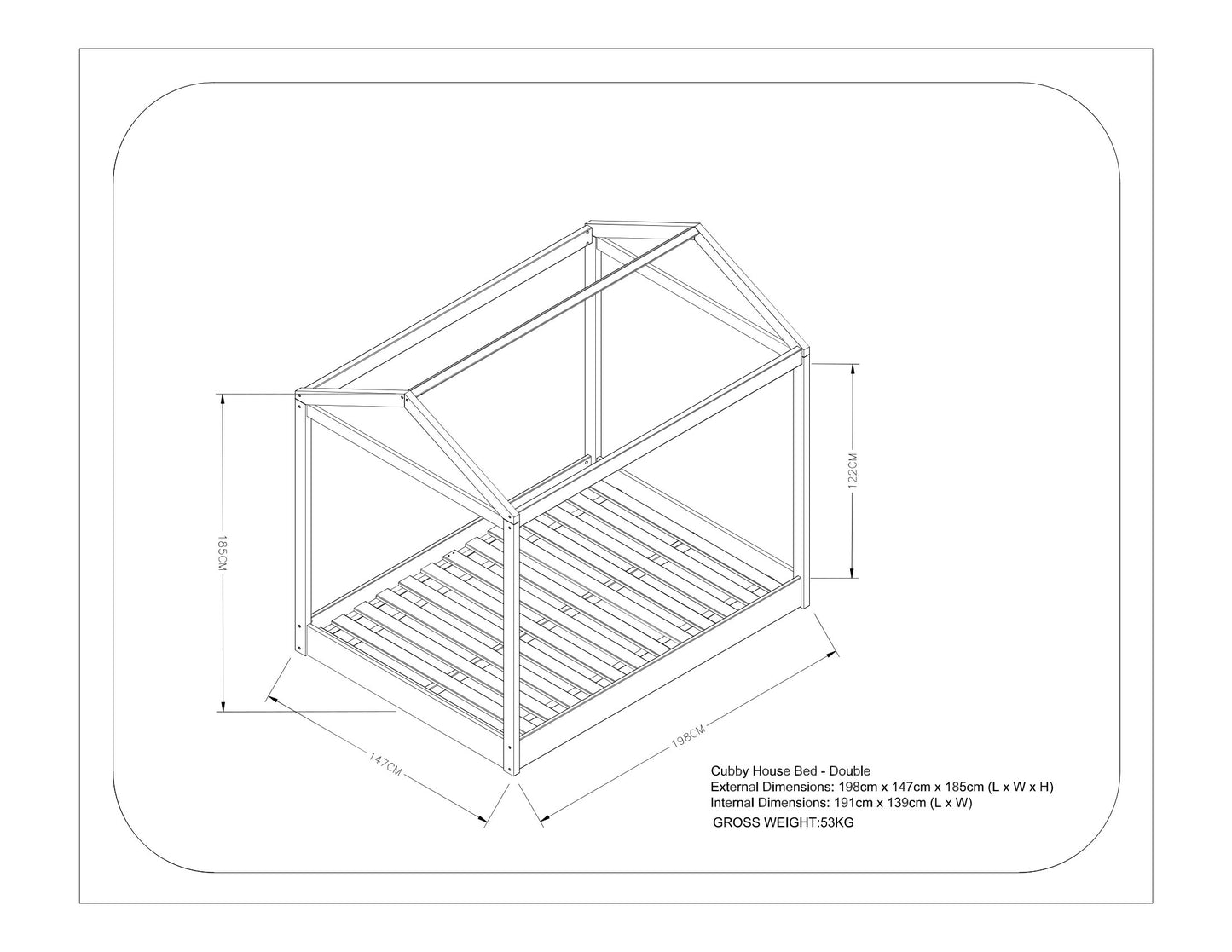 Cubby House Kids Bed