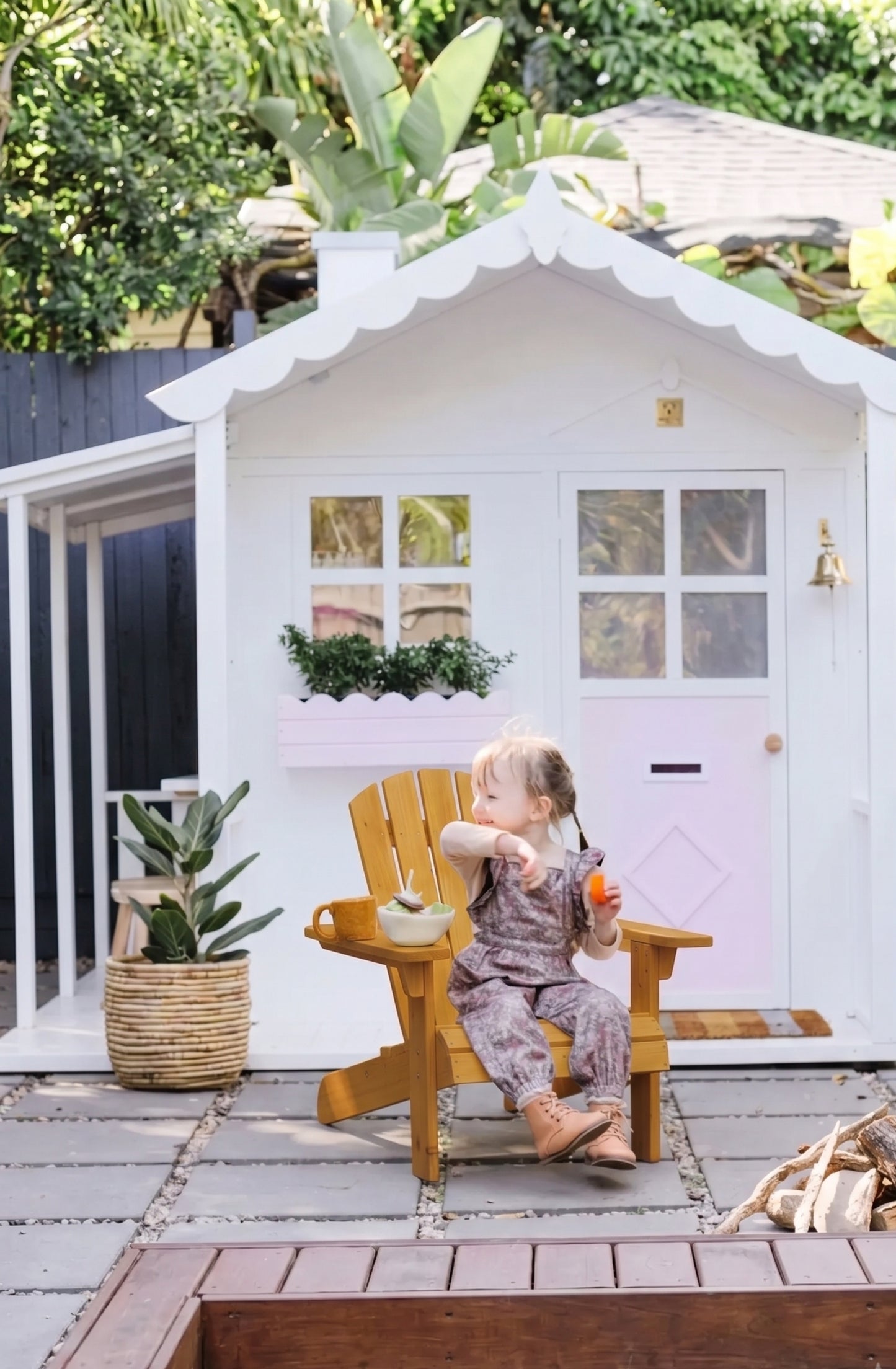 Kids Adirondack chair in natural timber stain - Hide & Seek Kids