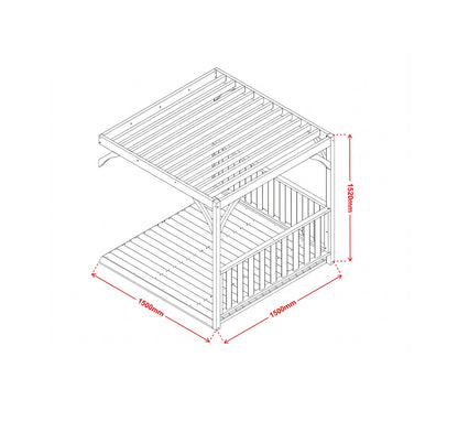 Extra height pergola add-on for Newport and Little Manor cubby houses, tall frame design