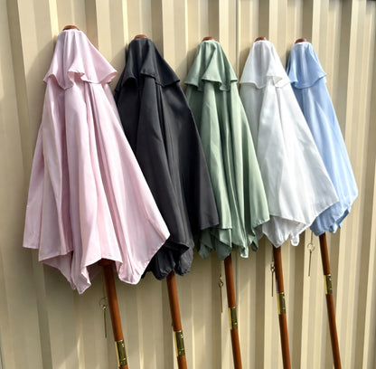 Kids picnic umbrella colour options displayed, showing new colour range from Hide and Seek Kids