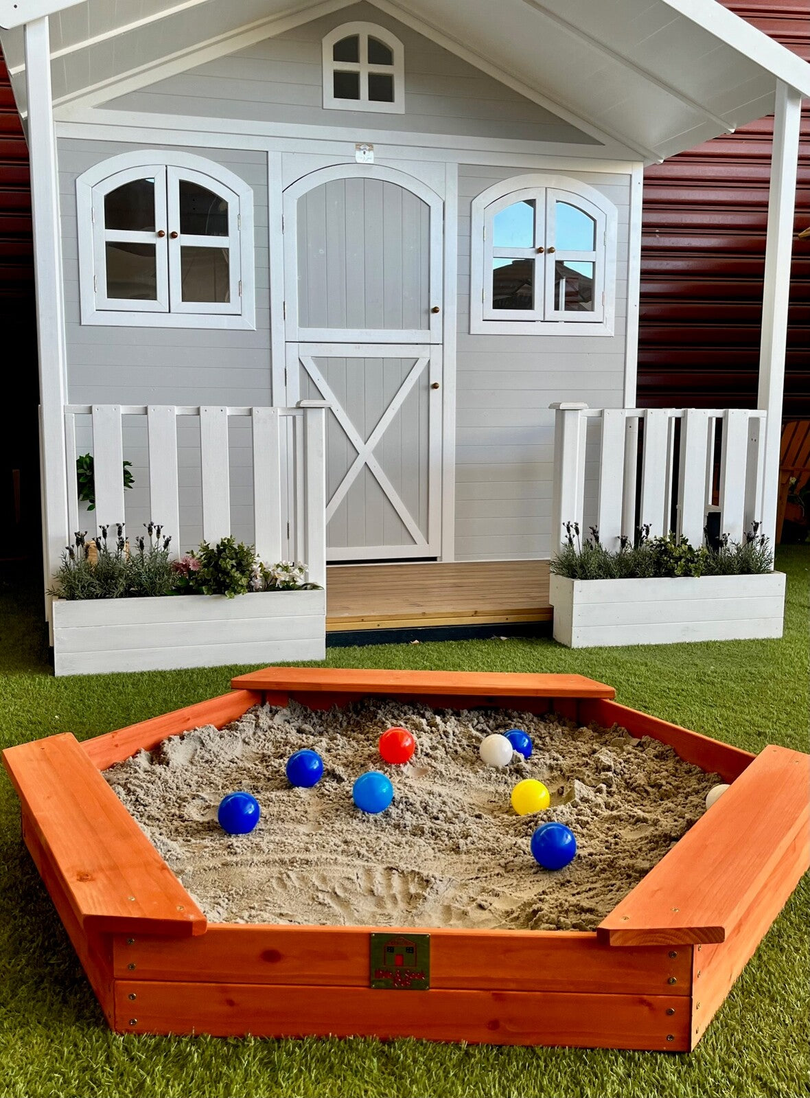 Wooden Hex Sandpit