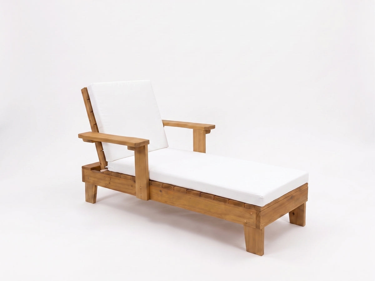 Kids sun lounger with bright white cushion colour option