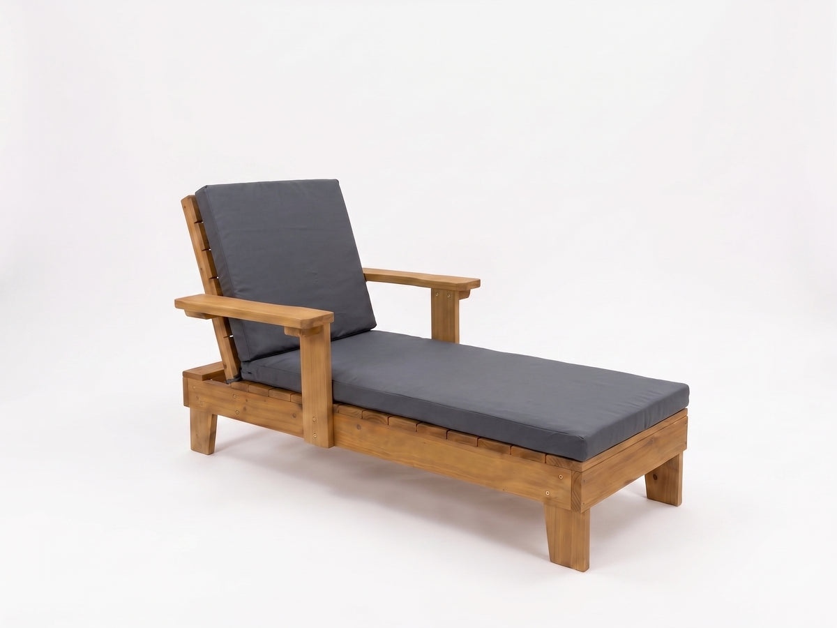 Kids sun lounger with pearl grey cushion colour option