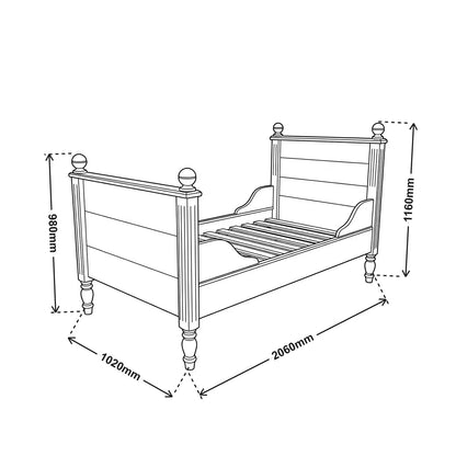 Estelle Vintage Kids Bed - Hide & Seek Kids - Estelle_SNG_White - Bed
