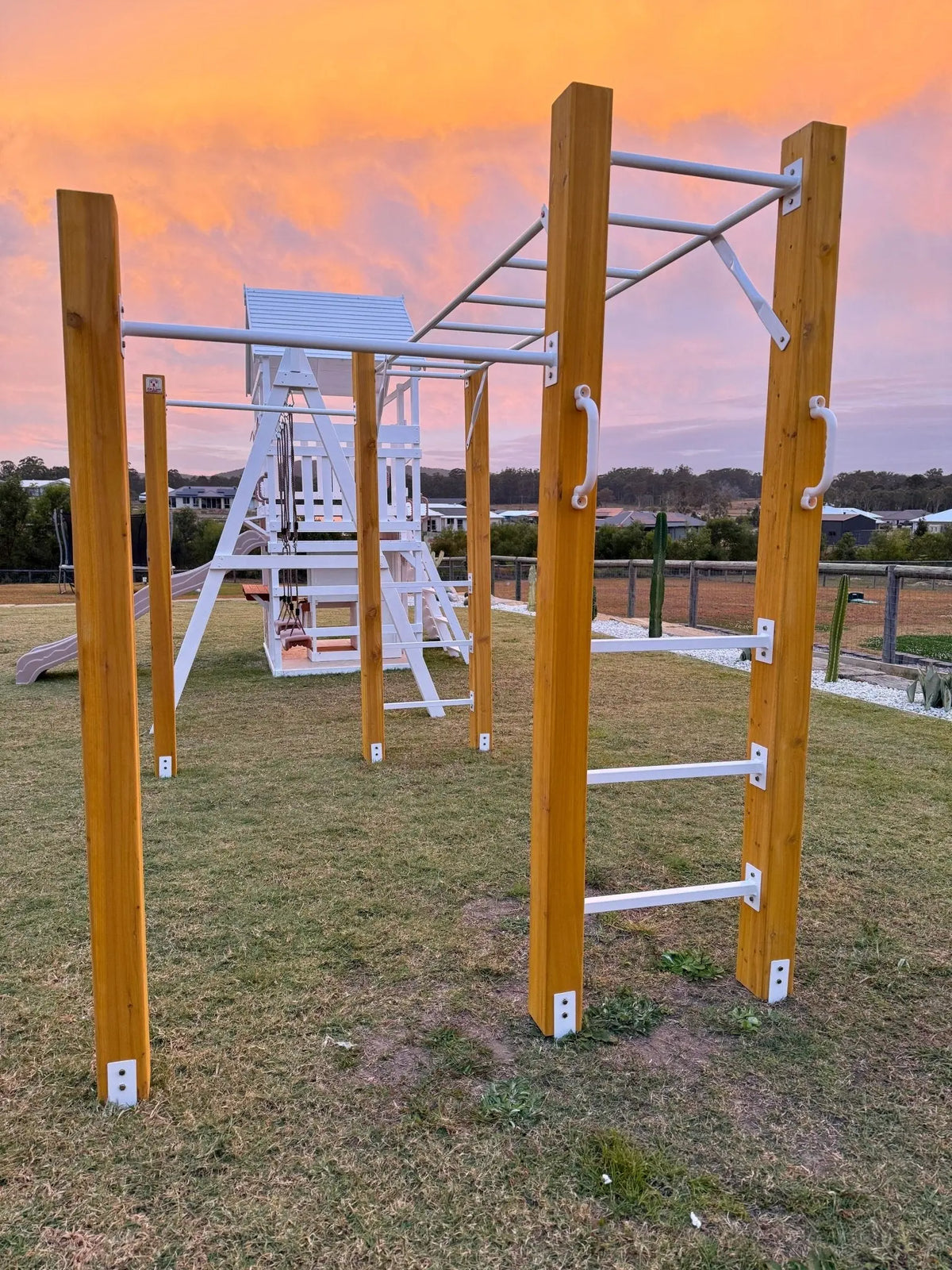 Monkey Bars | Kids Outdoor Timber Climbing Frame – Hide & Seek Kids