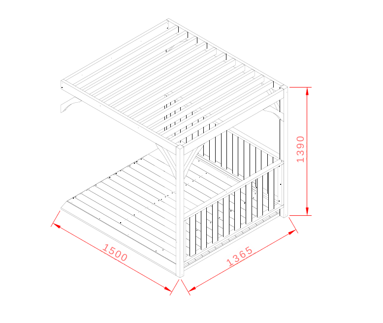 Pergola Add - On - Hide & Seek Kids - Pergola - addon - 150MFH