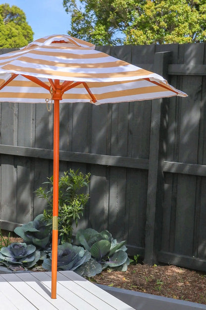 Kids picnic umbrella in brown, compatible with Hide and Seek Kids picnic tables and bench sets