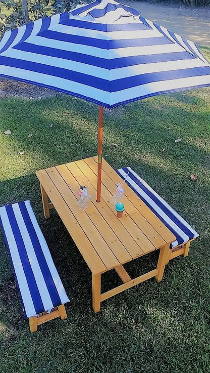 Kids picnic umbrella in navy, suitable for Hide and Seek Kids picnic tables and sun lounge