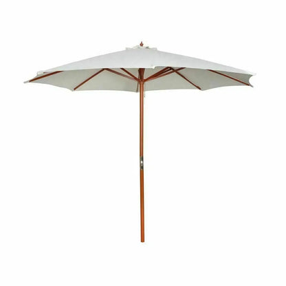 Kids picnic umbrella in white with timber pole, Hide and Seek Kids outdoor umbrella add-on